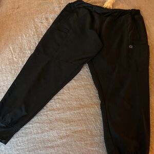 Womens Black WonderWink Scrub Pant Joggers
